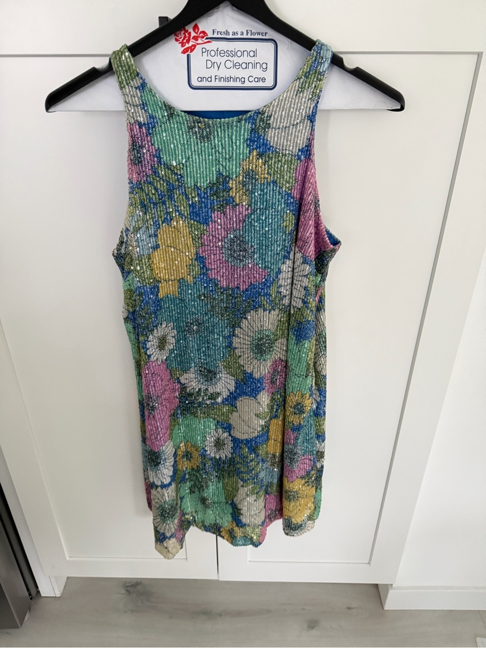 On 34th Floral Sequin Sparkle Dress